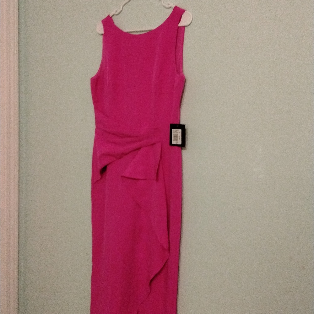 Women's NWT hot pink/Fuchsia Firmal Jumpsuit by Marina dresses size 10 - Picture 2 of 7